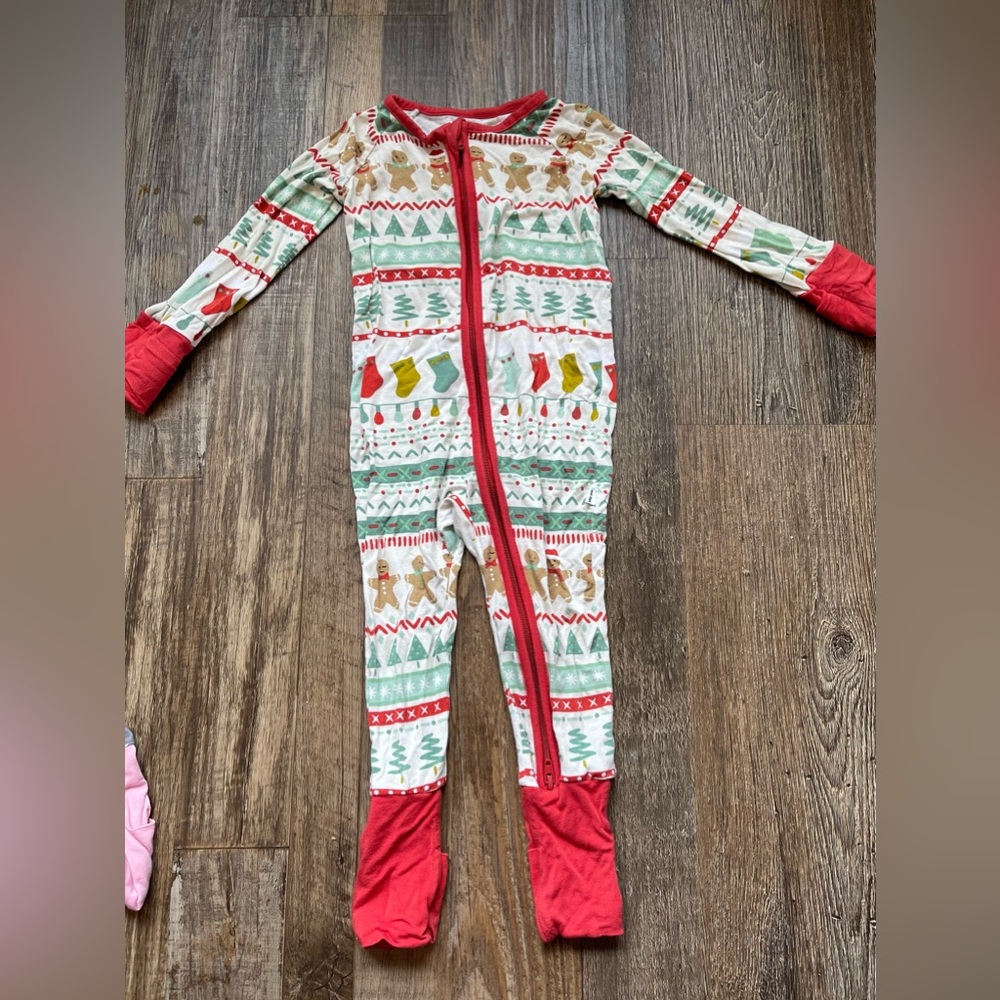 Little Sleepies 6-12 month Gingerbread Christmas Zippie